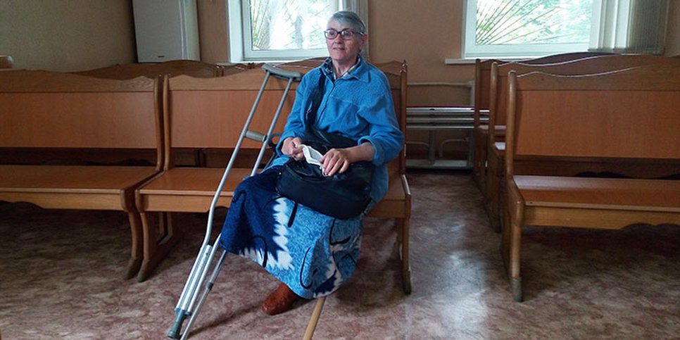 Na foto: Lyudmila Shut no tribunal em 31 de agosto de 2020.
