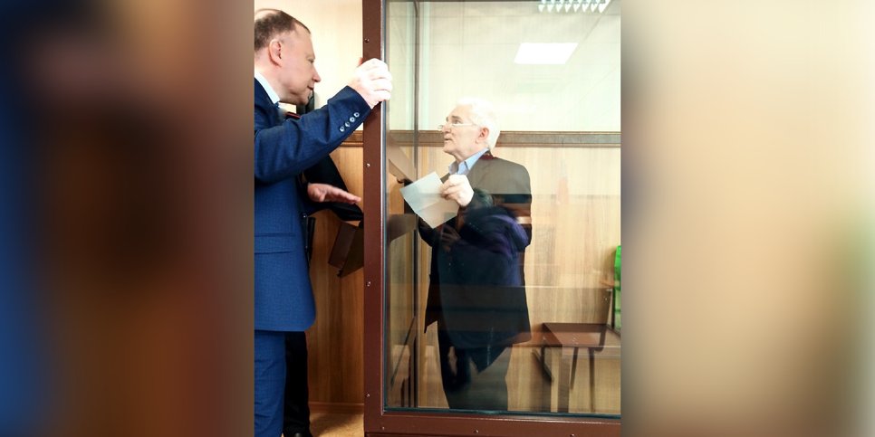 На фото: Юрий Савельев в зале суда (Новосибирск, 2020)