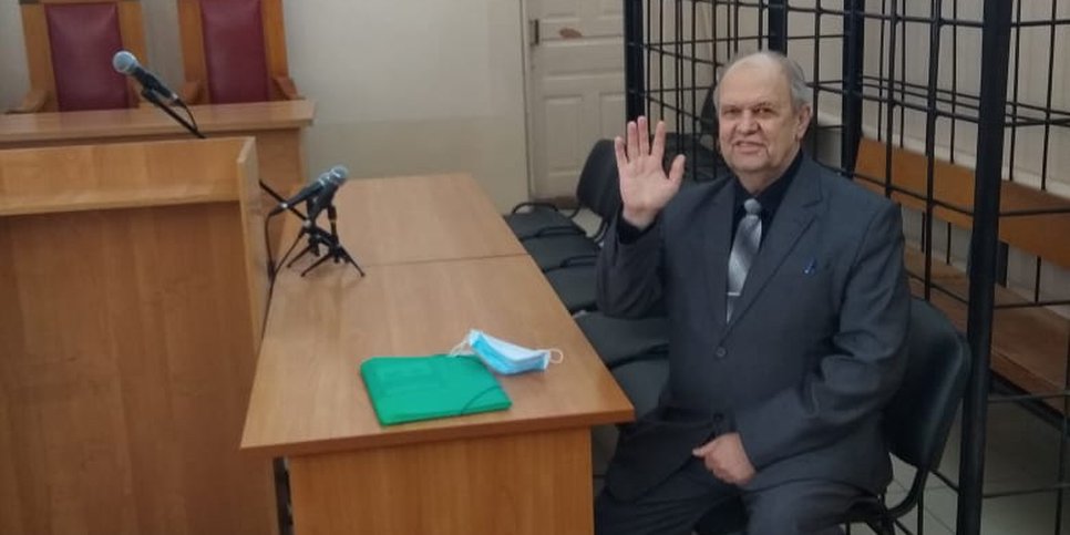 Auf dem Foto: Aleksandr Ivshin kurz vor der Urteilsverkündung