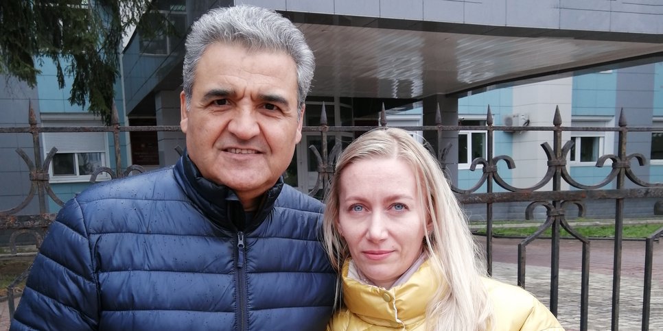 Auf dem Foto: Svetlana Monis mit ihrem Mann. Birobidschan, 12. Mai 2021